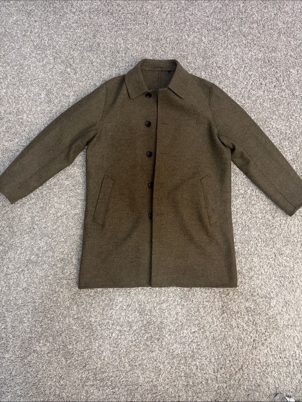 Uniqlo Men's Brown Double Face Topcoat